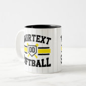 名前をパーソナライズされた追加ソフトボール選手の多様性チーム ツートーンマグカップ (正面左)