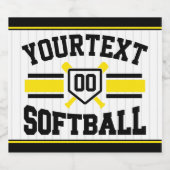 名前をパーソナライズされた追加ソフトボール選手の多様性チーム ビールラベル (シングルラベル)