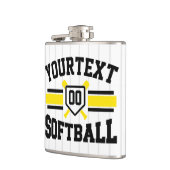 名前をパーソナライズされた追加ソフトボール選手の多様性チーム フラスク (左)