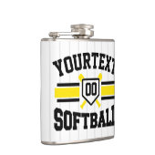 名前をパーソナライズされた追加ソフトボール選手の多様性チーム フラスク (右)