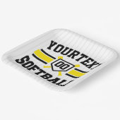 名前をパーソナライズされた追加ソフトボール選手の多様性チーム ペーパープレート (傾斜あり)