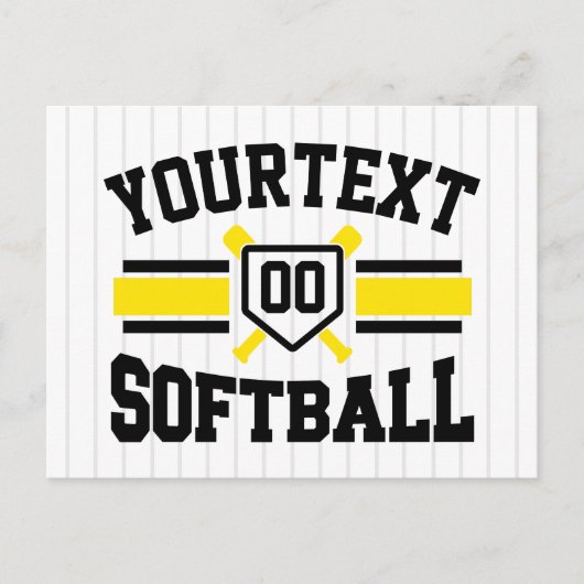名前をパーソナライズされた追加ソフトボール選手の多様性チーム ポストカード (正面)
