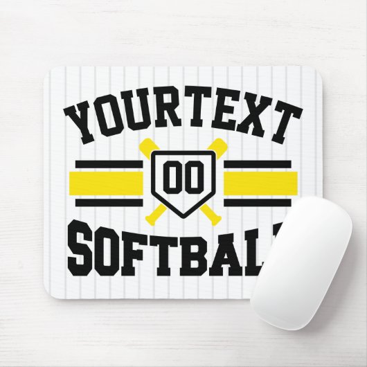 名前をパーソナライズされた追加ソフトボール選手の多様性チーム マウスパッド (マウス)