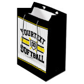 名前をパーソナライズされた追加ソフトボール選手の多様性チーム ミディアムペーパーバッグ (正面アングル)