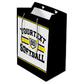 名前をパーソナライズされた追加ソフトボール選手の多様性チーム ミディアムペーパーバッグ (裏面アングル)