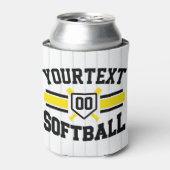 名前をパーソナライズされた追加ソフトボール選手の多様性チーム 缶クーラー (缶正面)