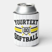 名前をパーソナライズされた追加ソフトボール選手の多様性チーム 缶クーラー (缶裏面)
