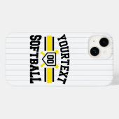 名前をパーソナライズされた追加ソフトボール選手の多様性チーム Case-Mate iPhoneケース (裏面 (横))