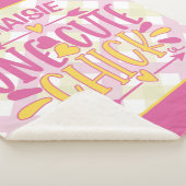 名前をパーソナライズされた追加1かわいいシックなピンク色の黄色 シェルパブランケット (3/4)