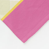 名前をパーソナライズされた追加1かわいいシックなピンク色の黄色 フリースブランケット (角)