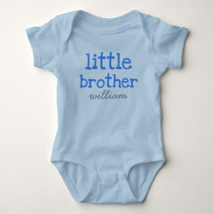 名前をパーソナライズされた追加Blue文字Little Brother ベビーボディスーツ