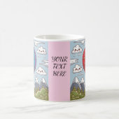 名前をパーソナライズするHappy Cloud Hot Airバルーン コーヒーマグカップ (中央)