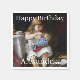 名前をパーソナライズ不安な小さな母親 スタンダードカクテルナプキン