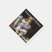 名前をパーソナライズ不安な小さな母親 スタンダードカクテルナプキン (角)