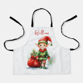 名前をパーソナライズ小妖精や小人ギフトの袋 エプロン (正面)