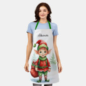 名前をパーソナライズ小妖精や小人ギフトの袋 エプロン (着用した状態)