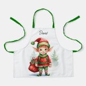 名前をパーソナライズ小妖精や小人ギフトの袋 エプロン (正面)
