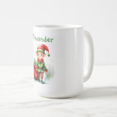 名前をパーソナライズ小妖精や小人ギフトの袋 コーヒーマグカップ (正面右)