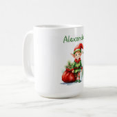 名前をパーソナライズ小妖精や小人ギフトの袋 コーヒーマグカップ (正面左)