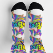 名前をパーソナライズ素晴らしされたクルーの靴下 ソックス (上部)