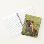 名前をパーソナライズAfrican Lion Cubスパイラル ノートブック (内部)