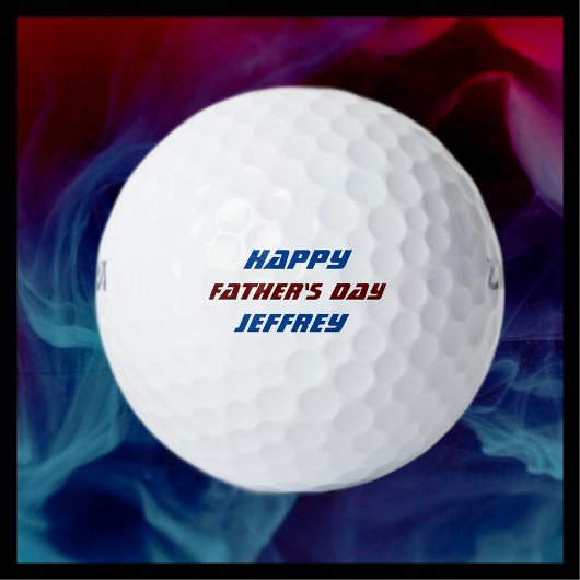 名前をパーソナライズHappy Father's Dayブルーブルゴーニュ ゴルフボール
