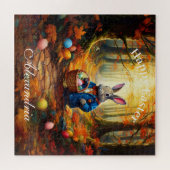 名前をパーソナライズPeter Easter Eggsバスケット ジグソーパズル (横)