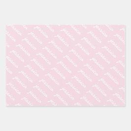 名前をピンク色に追加 |ラベンダーカッシブ名 ラッピングペーパーシート