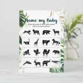 名前をベビー金ゴールドSafariベビーシャワーゲーム 招待状 (スタンド正面)