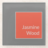 名前をミニマルモダンリストに追加 ガラスコースター (正面)