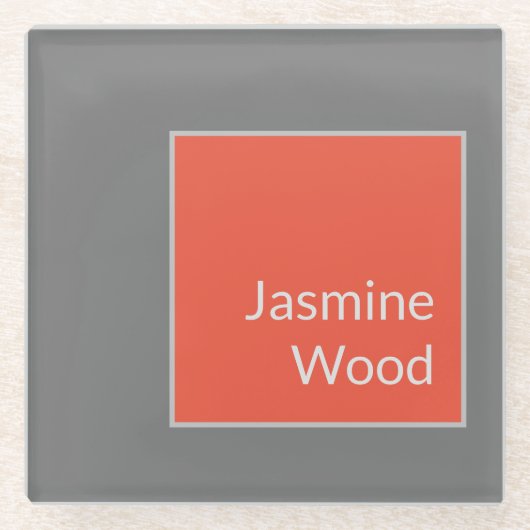 名前をミニマルモダンリストに追加 ガラスコースター (正面)