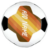 名前をレトロストライプと暖色の夕日に追加 サッカーボール (回転)