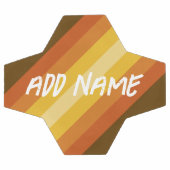 名前をレトロストライプと暖色の夕日に追加 サッカーボール (フラット)