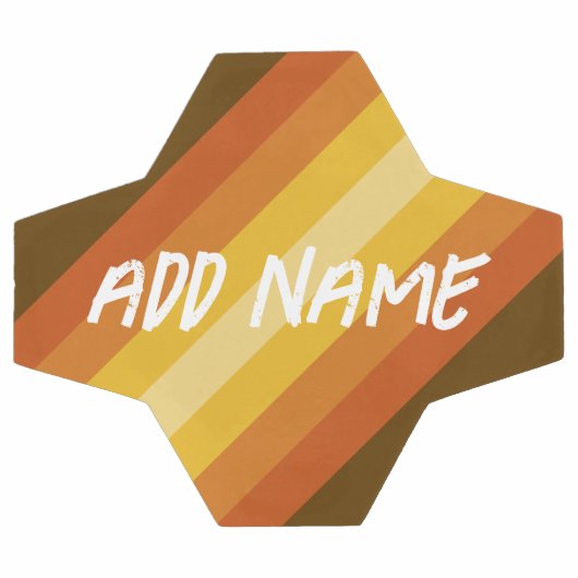 名前をレトロストライプと暖色の夕日に追加 サッカーボール (フラット)