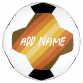 名前をレトロストライプと暖色の夕日に追加 サッカーボール (正面)