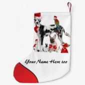 名前を両面サンタペットに追加 スモールクリスマスストッキング (裏面)