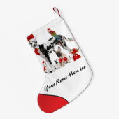 名前を両面サンタペットに追加 スモールクリスマスストッキング (裏面 (吊り時))