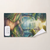 名前を付けたカスタマイズ可能な夏の森のパス バスタオルセット (ハンドタオル)