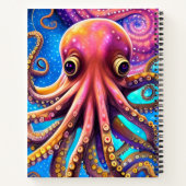 名前を付けたクラーケンパーソナライズされたタコ ノートブック (裏面)