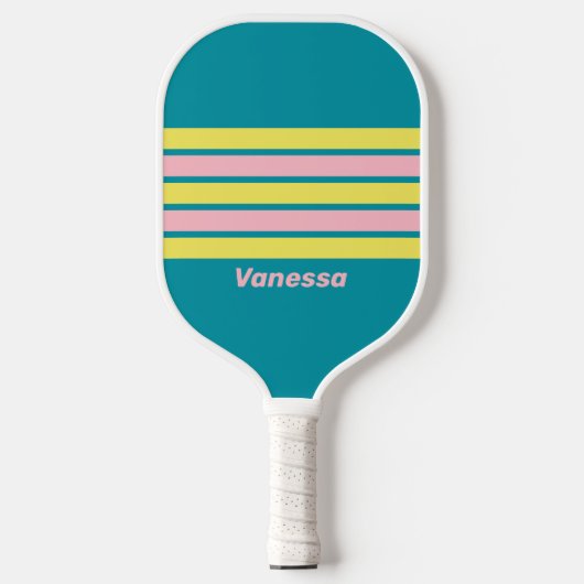 名前を付けたストライピングの間の甘い海のキス ピックルボールラケット (正面)