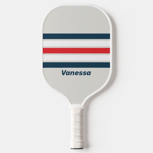 名前を付けたストライプ全体のWarbird ピックルボールラケット (正面)