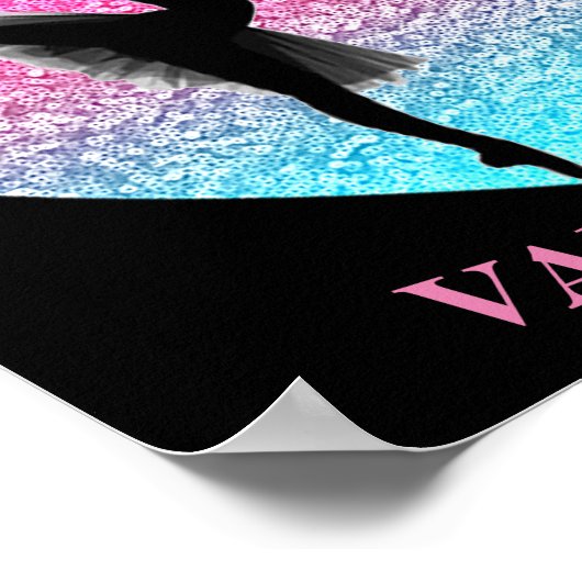 名前を付けたダンスパーソナライズされたバレリーナ ポスター (角)