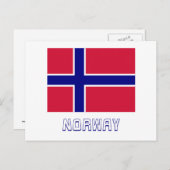 名前を付けたノルウェー国旗 ポストカード (正面/裏面)