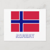 名前を付けたノルウェー国旗 ポストカード (正面)