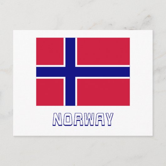 名前を付けたノルウェー国旗 ポストカード (正面)
