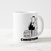 名前を付けたビルダー向けのギフトGiant Coffee Mu ジャンボコーヒーマグカップ (正面右)