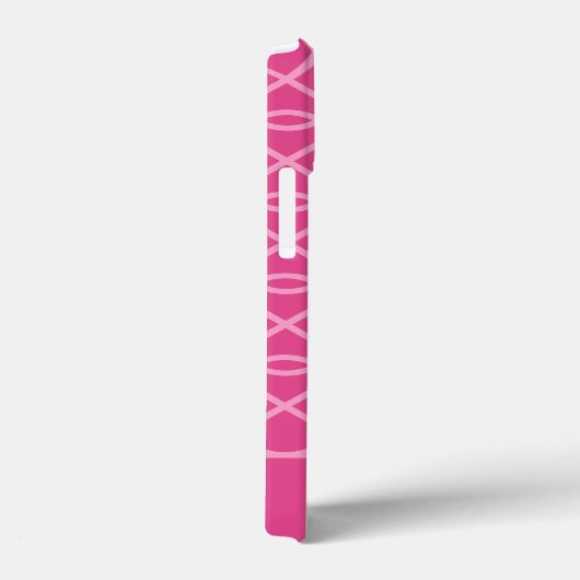 名前を付けたホットピンクジオメトリックパターモダンン Case-Mate iPhoneケース (裏面 / 右)