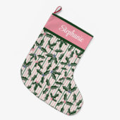 名前を付けたホリー ラージクリスマスストッキング (正面 (吊り時))