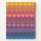 名前を付けたミュート色の幾何学的なダイヤモンド形状 ノートブック (裏面)
