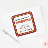 名前を付けたムービー結婚マーキーの署名を表示する スクエアシール (封筒)